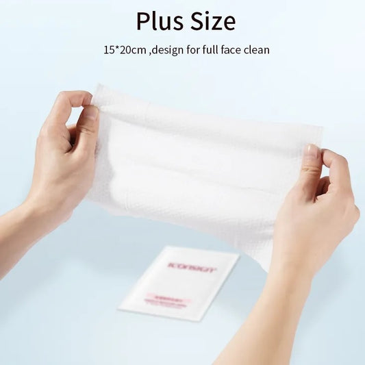 Iconsign Plus Size Deep Cleaning Cotton Non Woven Fabric Makeup Remover Pads and Wipes 30 Pieces box