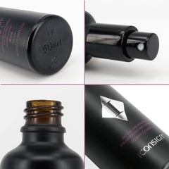 Close-up of lash cleanser spray bottle featuring nourishing, gentle formula for eyelash extension care