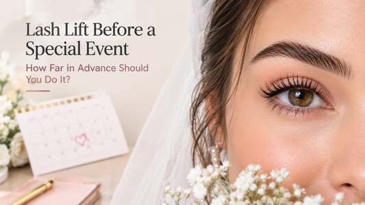 Woman with beautifully lifted natural eyelashes before a special event