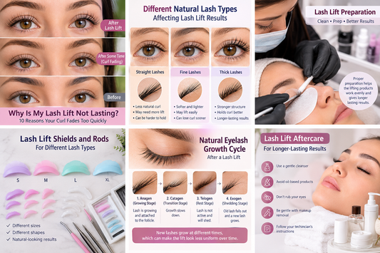 Lash lift before and after showing curl fading and proper lash aftercare