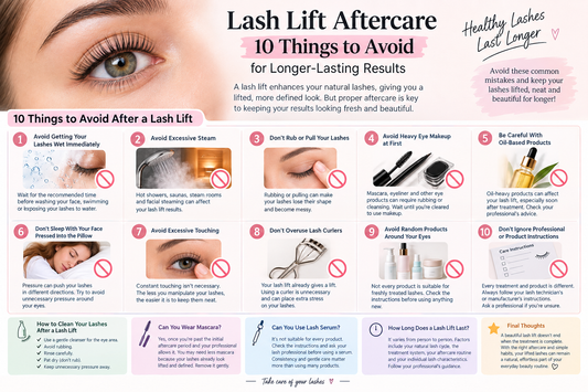 Lash lift aftercare infographic