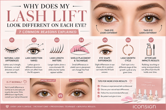 Lash lift timeline showing beautiful, lifted lashes from Day 1 through Week 6, illustrating the lash lift results over time.