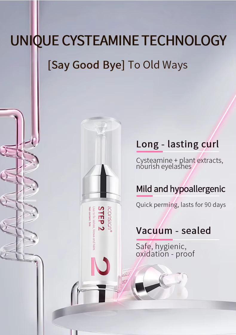 Iconsign Lash Lift & Brow Lamination Kit with Press Pump Design – 3-Month Curl – Plant Extract Eyelash Perm & Eyebrow Lamination Kit for Home & Salon Use Iconsign UAE