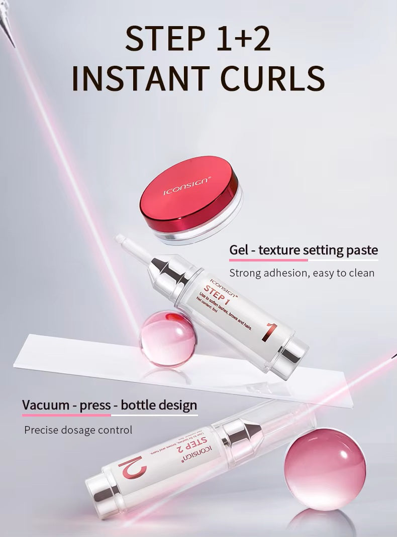 Iconsign Lash Lift & Brow Lamination Kit with Press Pump Design – 3-Month Curl – Plant Extract Eyelash Perm & Eyebrow Lamination Kit for Home & Salon Use Iconsign UAE