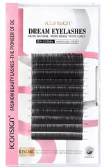 ICONSIGN Dream Eyelashes Individual Lash Extensions Mix Tray (0.15mm Thickness, C-Curl, 8–12mm Mixed Lengths) – Professional Soft Mink Style Eyelash Extension for Salon & DIY Iconsign UAE