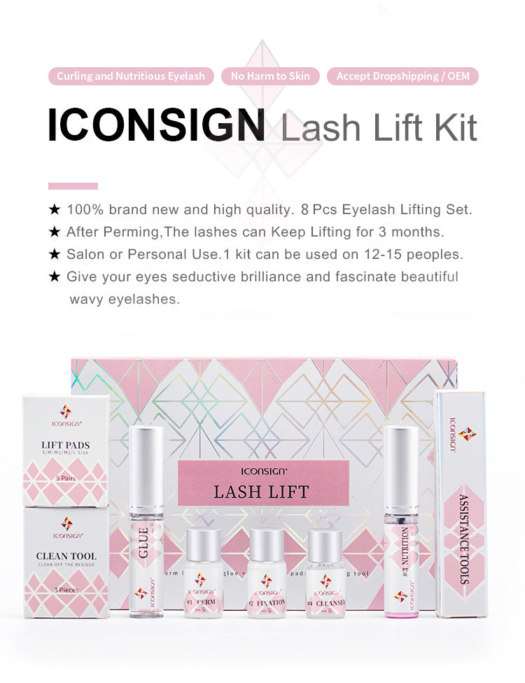 ICONSIGN Professional Lash Lift & Brow Lamination Kit - Semi-Permanent Eyelash Perming & Eye Makeup Enhancement Set Iconsign UAE