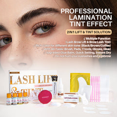 ICONSIGN 2nd Gen Lash & Brow Lift & Tint Kit – Professional Eyelash & Eyebrow Lamination with Balm Glue & 5ml Tint – Black, Brown, Coffee – Long-Lasting, Gentle Formula with tools Iconsign UAE