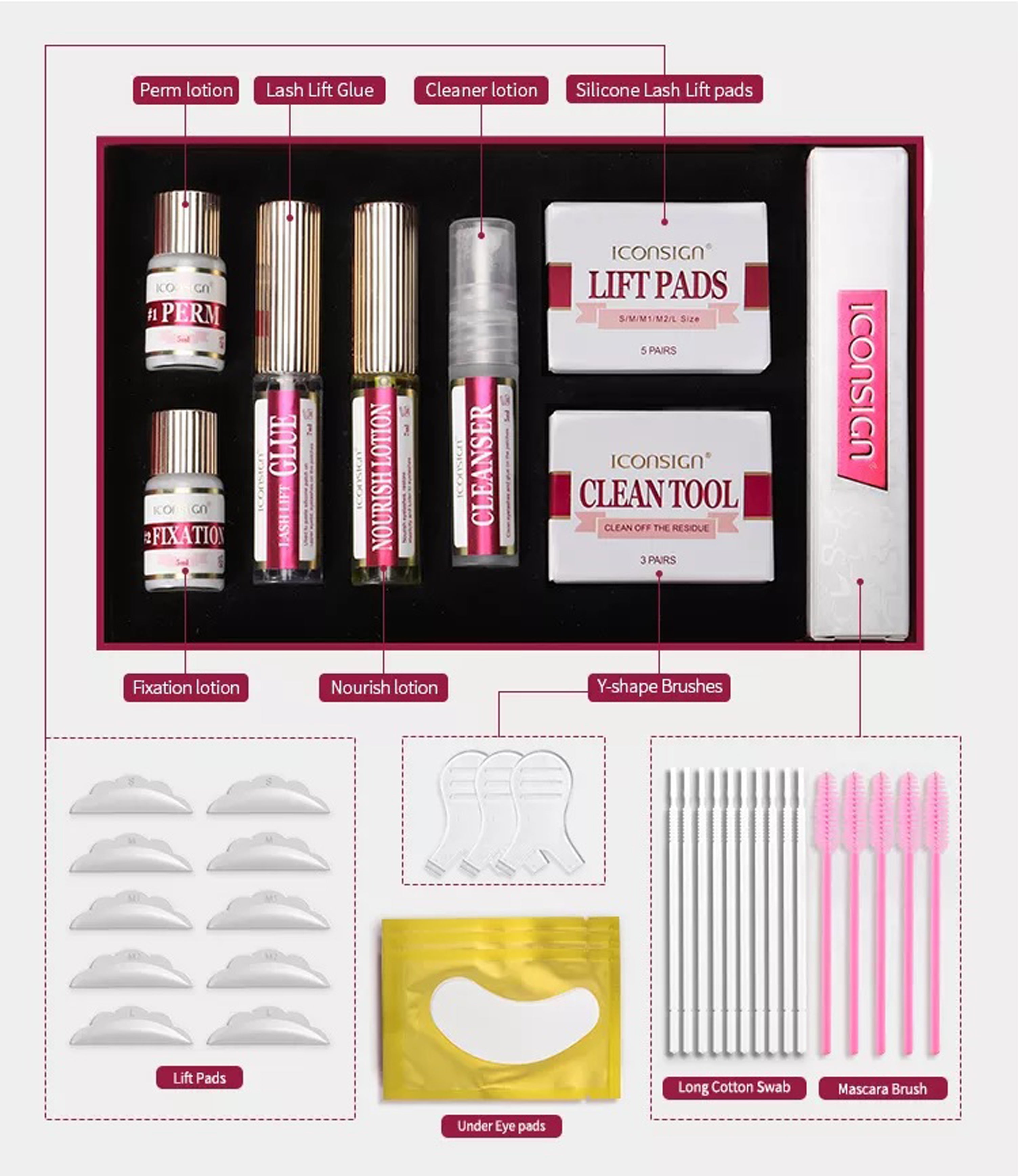 ICONSIGN Professional Lash Lift & Brow Lamination Kit (Red Stripe Edition) Iconsign UAE