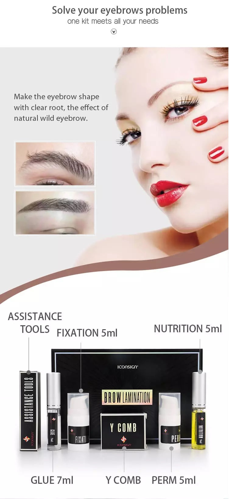 ICONSIGN Professional Eyebrow Lamination Kit - Black Edition Semi-Permanent Brow Perming & Sculpting Set Iconsign UAE