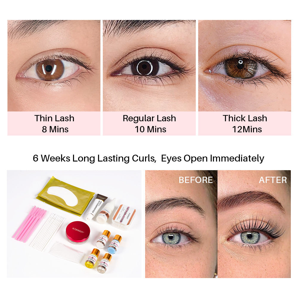 ICONSIGN 2nd Gen Lash & Brow Lift & Tint Kit – Professional Eyelash & Eyebrow Lamination with Balm Glue & 5ml Tint – Black, Brown, Coffee – Long-Lasting, Gentle Formula with tools Iconsign UAE