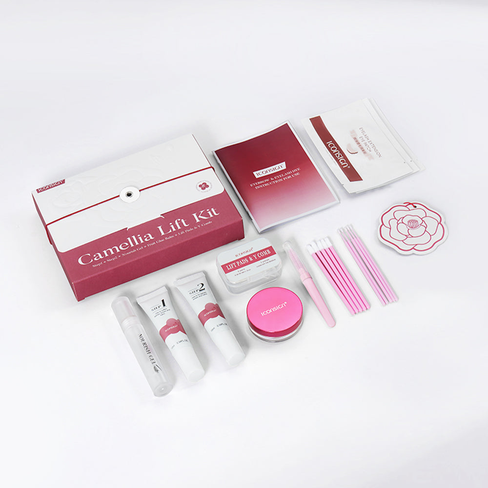 ICONSIGN Camellia Lash Lift & Brow Lamination Kit – 2-in-1 Gentle Plant Extract Perming Kit with Hygiene Tubes, Glue Balm & Vegan Keratin Iconsign UAE