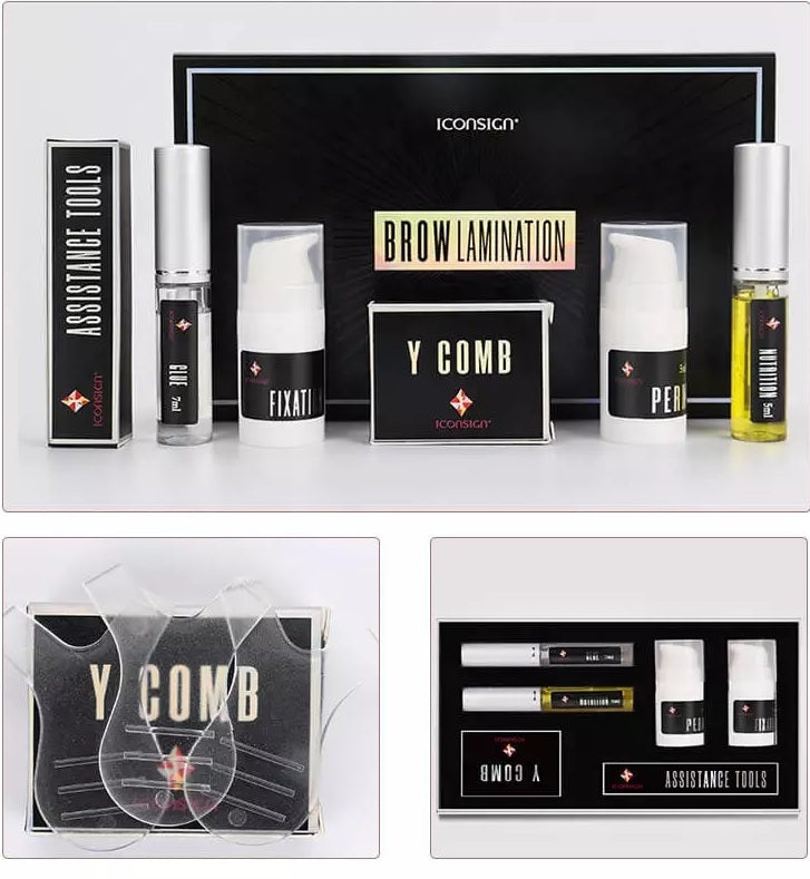ICONSIGN Professional Eyebrow Lamination Kit - Black Edition Semi-Permanent Brow Perming & Sculpting Set Iconsign UAE