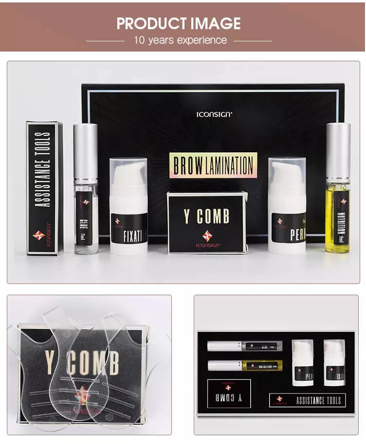 ICONSIGN Professional Eyebrow Lamination Kit - Black Edition Semi-Permanent Brow Perming & Sculpting Set Iconsign UAE