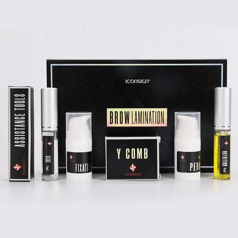 ICONSIGN Professional Eyebrow Lamination Kit - Black Edition Semi-Permanent Brow Perming & Sculpting Set Iconsign UAE