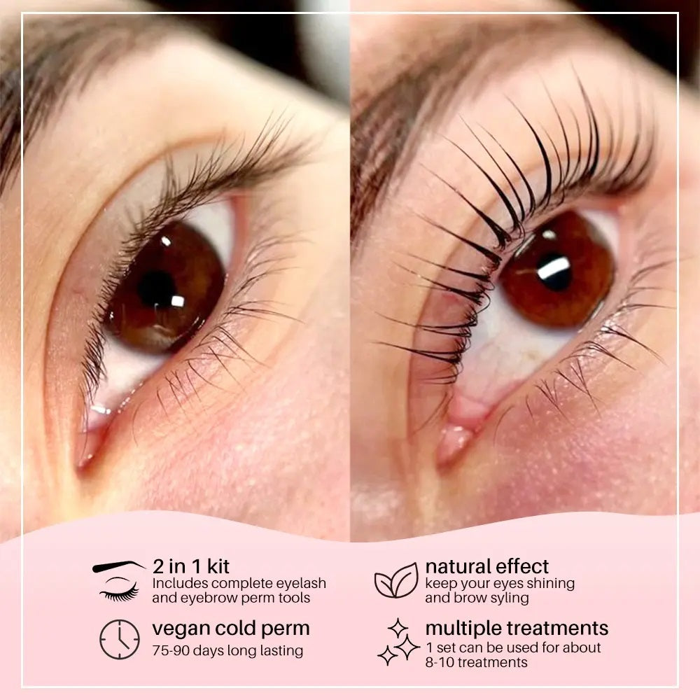 ICONSIGN 2-in-1 Professional Eyelash & Eyebrow Lamination Kit – DIY Lash Lift & Brow Lamination Set Iconsign UAE