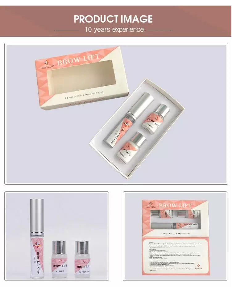 Iconsign Eyebrow Lamination Kit – Professional Brow Lift Set with #1 Perm, #2 Fixation & Brow Glue for Feathered Wild Brows Iconsign UAE