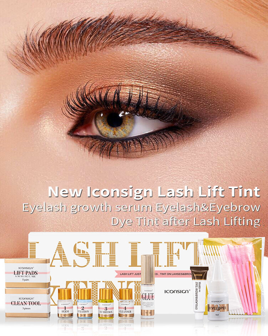 Iconsign Professional Lash Lift and Eyebrow Tint Kit – Semi-Permanent Eyelash Perming & Brow Dye Coloring Set for Salon & Home Use Iconsign UAE