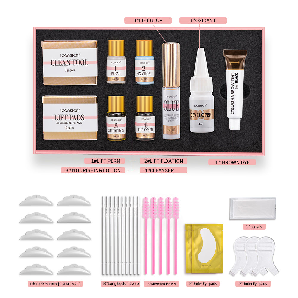 Iconsign Professional Lash Lift and Eyebrow Tint Kit – Semi-Permanent Eyelash Perming & Brow Dye Coloring Set for Salon & Home Use Iconsign UAE