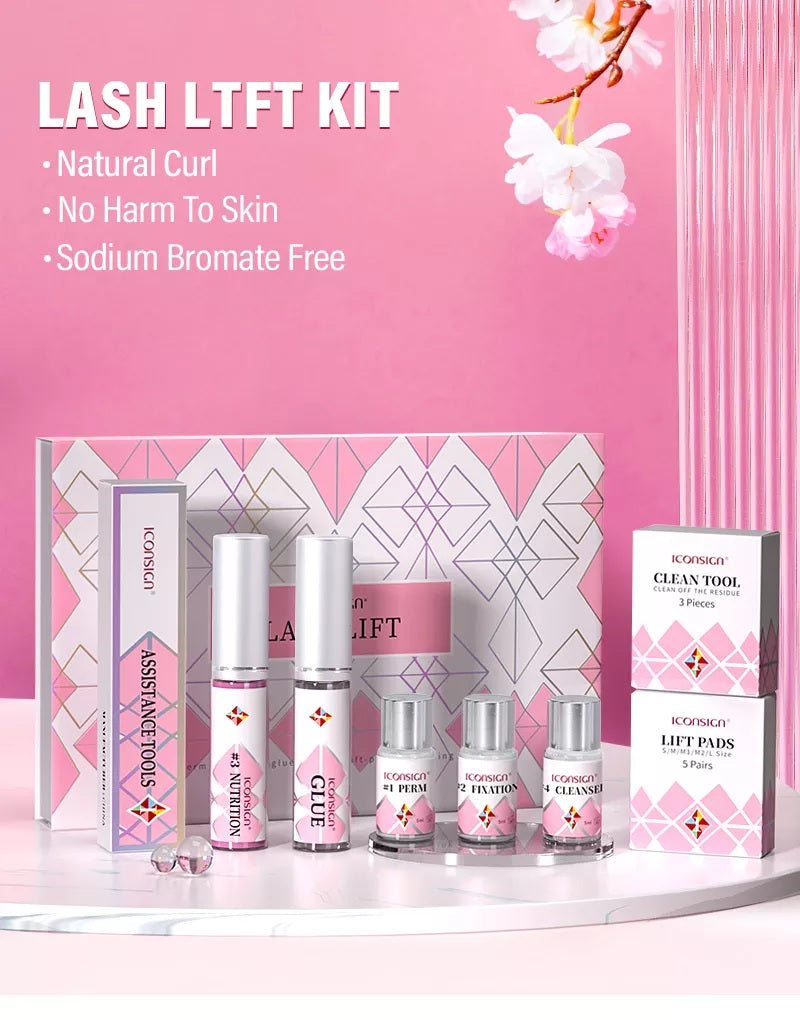 ICONSIGN Professional Lash Lift & Brow Lamination Kit - Semi-Permanent Eyelash Perming & Eye Makeup Enhancement Set Iconsign UAE