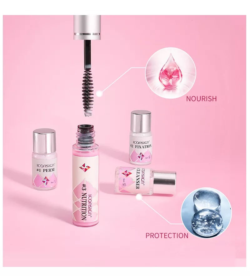 ICONSIGN Professional Lash Lift & Brow Lamination Kit - Semi-Permanent Eyelash Perming & Eye Makeup Enhancement Set Iconsign UAE