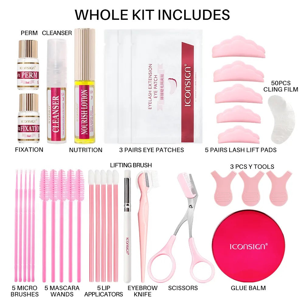 ICONSIGN 2-in-1 Professional Eyelash & Eyebrow Lamination Kit – DIY Lash Lift & Brow Lamination Set Iconsign UAE