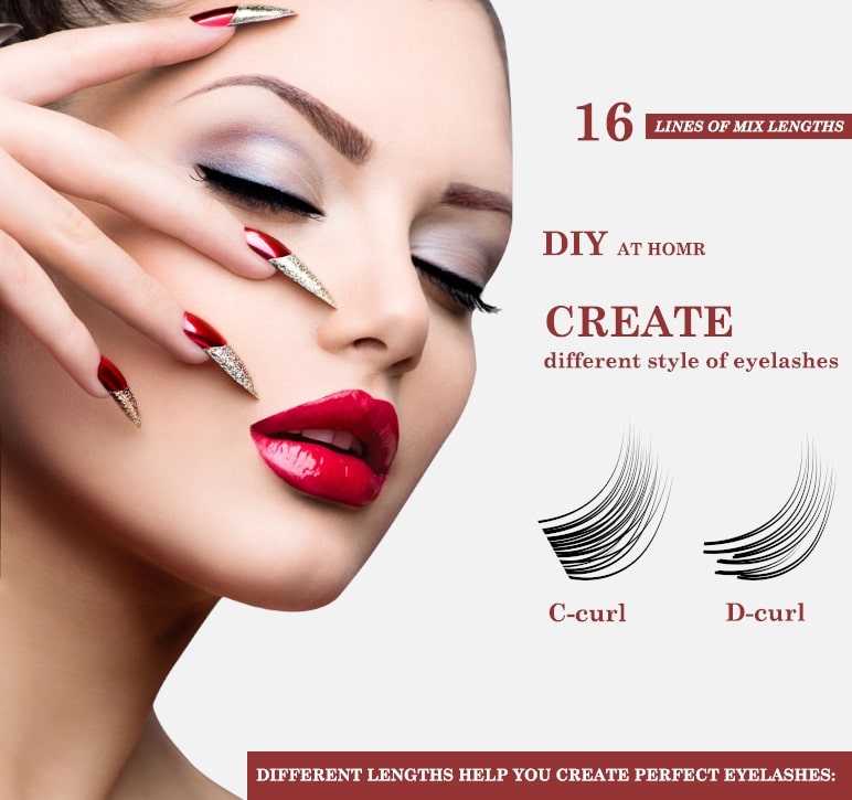 ICONSIGN Camellia Lash Extensions Mixed Length (8-15mm) 16 Lines – Soft Matte Black Volume Fan Lashes, C/D Curl Professional & DIY Eyelash Extensions Tray Iconsign UAE