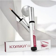 Woman applying ICONSIGN eyebrow serum along brow growth direction