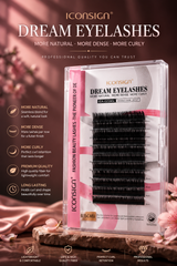 ICONSIGN Dream Eyelashes Individual Lash Extensions Mix Tray (0.15mm Thickness, C-Curl, 8–12mm Mixed Lengths) – Professional Soft Mink Style Eyelash Extension for Salon & DIY Iconsign UAE