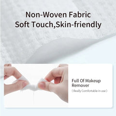 Double-sided cotton makeup remover wipes with stretchable texture for better water retention