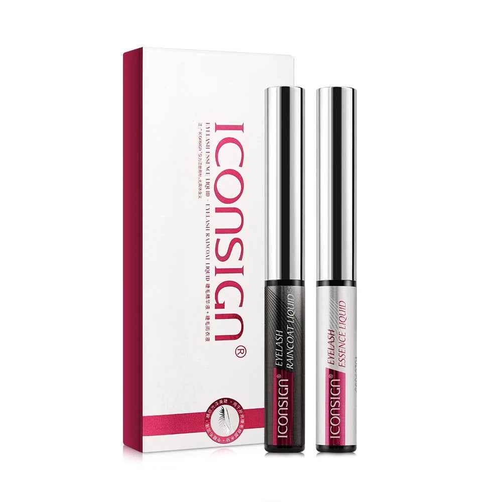 Iconsign Eyelash Essence Liquid and Raincoat Liquid 2-in-1 Set – Lash Growth Serum & Waterproof Sealant