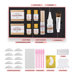 ICONSIGN eyelash lift kit complete set with tools and spray cleanser on white background