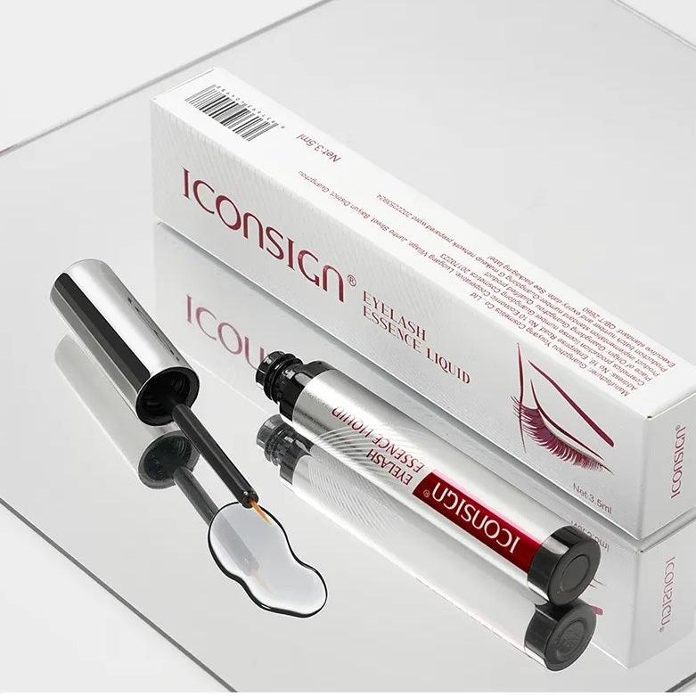 ICONSIGN lash and brow serum 5ml bottle with applicator on white background