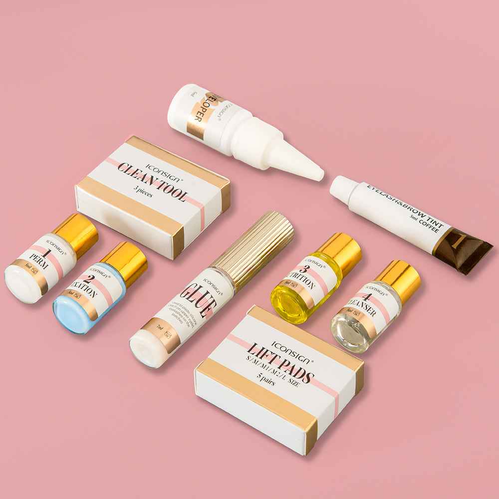 ICONSIGN Professional Lash Lift and Brow Tint Kit – Semi-Permanent Eyelash Perm & Eyebrow Color Dye Set