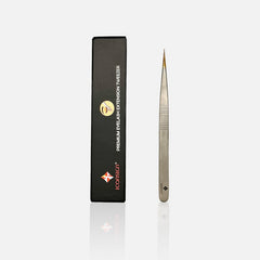 Iconsign eyelash extension tweezers set with four stainless steel tweezers, scissors, and storage case