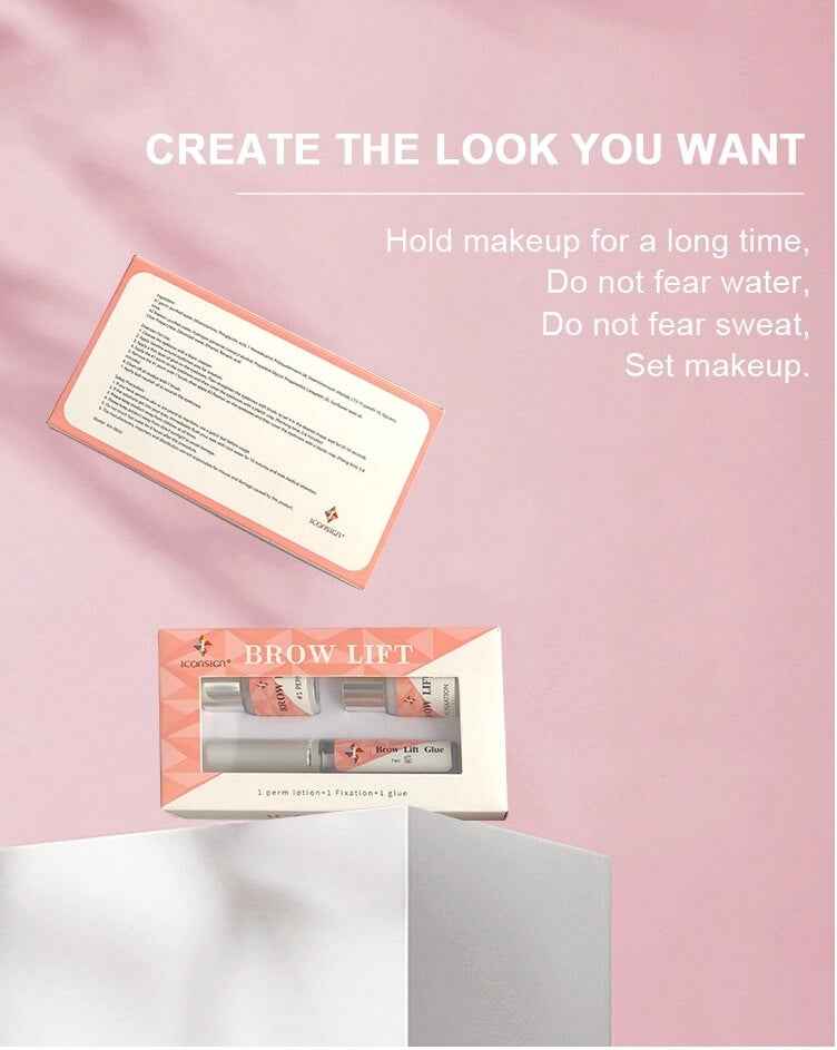 Iconsign Eyebrow Lamination Kit – Professional Brow Lift Set with #1 Perm, #2 Fixation & Brow Glue for Feathered Wild Brows