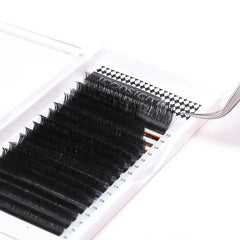 Close-up of 0.05 mm Korean eyelash extensions for natural-looking lashes