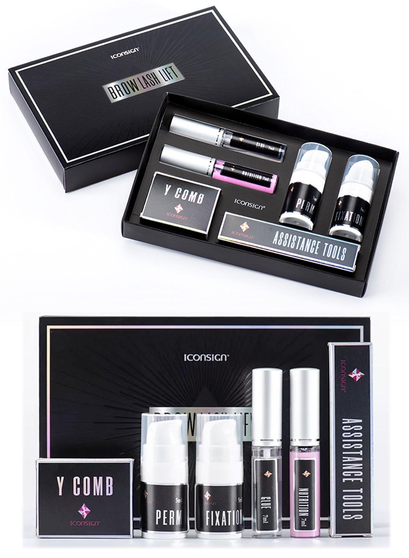 ICONSIGN Professional Eyebrow Lamination Kit - Black Edition Semi-Permanent Brow Perming & Sculpting Set Iconsign UAE