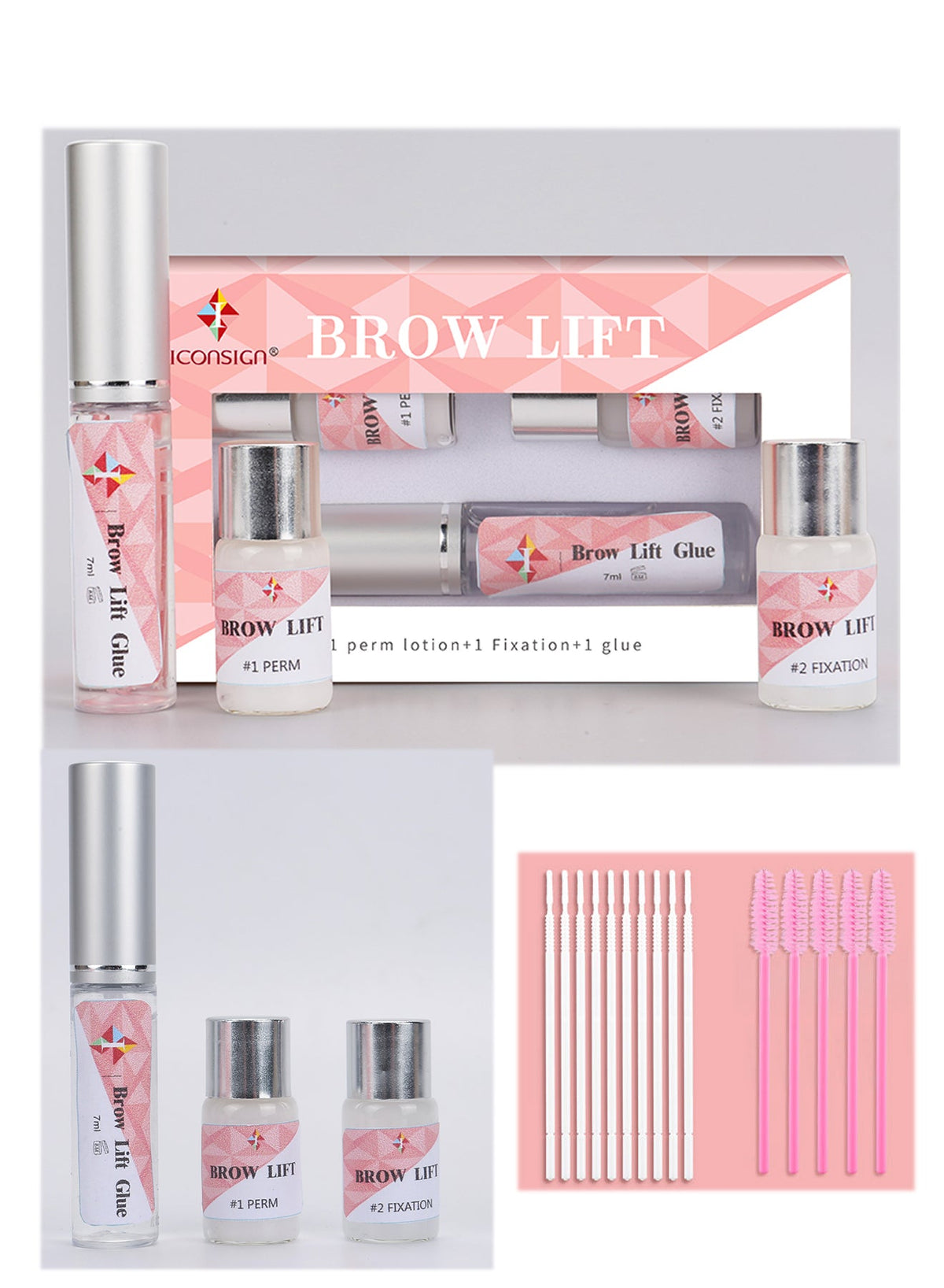 Iconsign Eyebrow Lamination Kit – Professional Brow Lift Set with #1 Perm, #2 Fixation & Brow Glue for Feathered Wild Brows Iconsign UAE