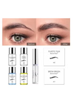 Close-up of nourishing ingredients in the Iconsign eyebrow lamination kit for healthy laminated eyebrows in Dubai.