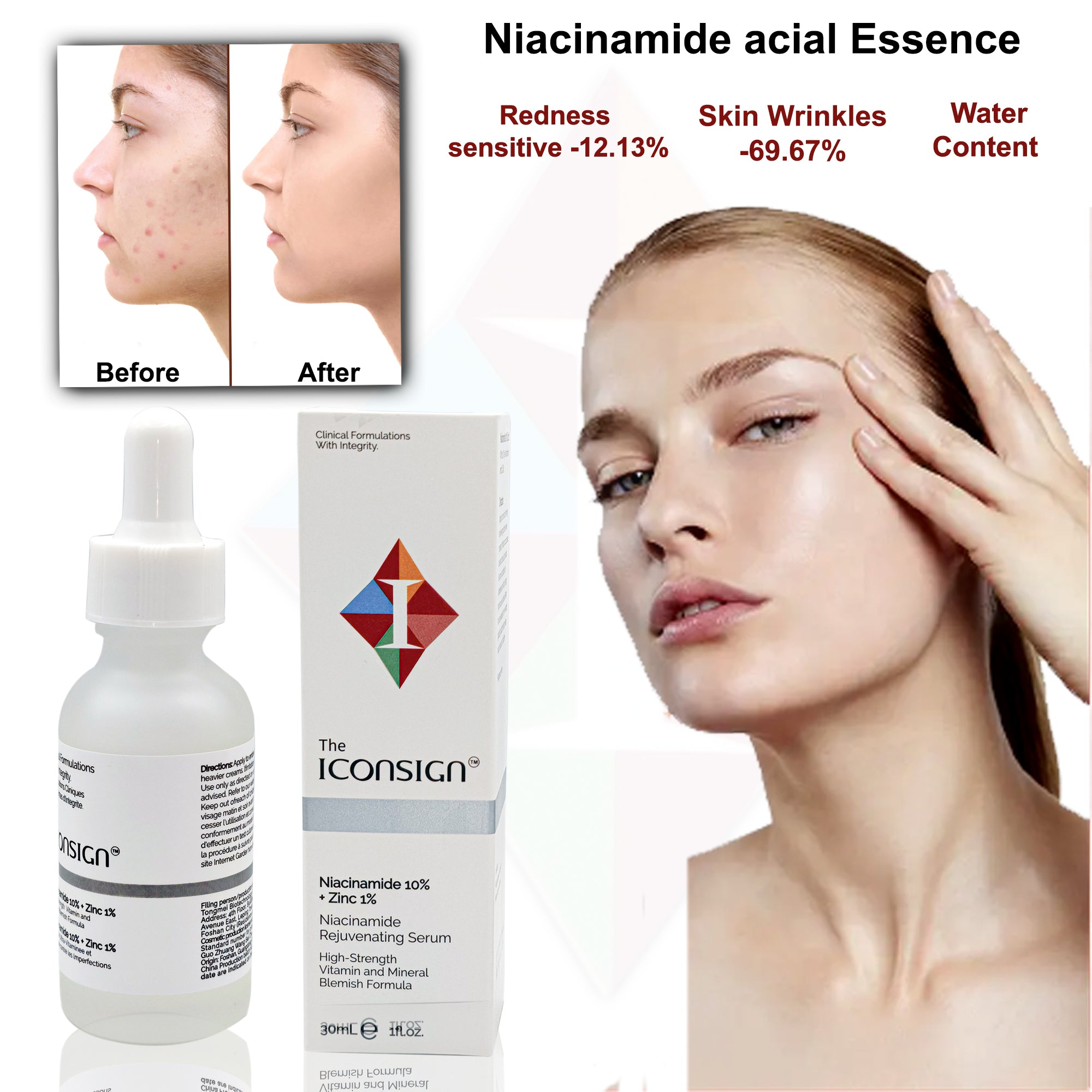 Close-up of the dropper applying Iconsign Vitamin C Face Serum