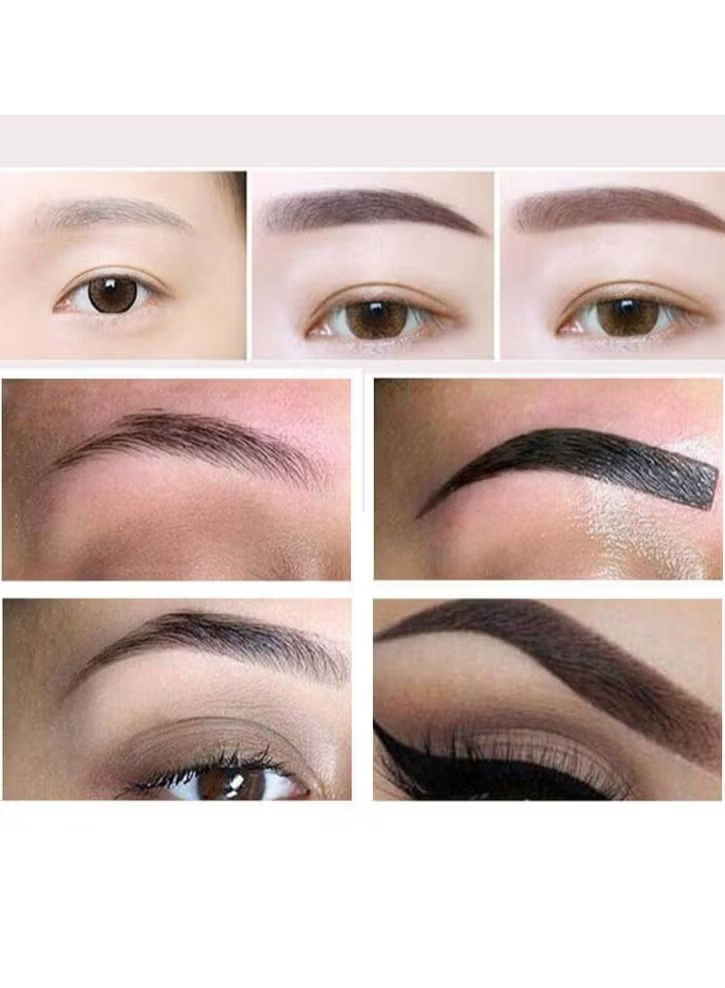 Close-up view of tinted eyebrows and eyelashes after using Iconsign tint kit