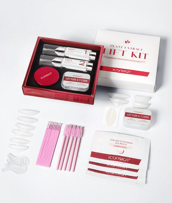 Iconsign Lash Lift & Brow Lamination Kit with Press Pump Design – 3-Month Curl – Plant Extract Eyelash Perm & Eyebrow Lamination Kit for Home & Salon Use
