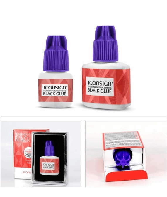 Iconsign Lash Glue – Long-Lasting Black Adhesive for Eyelash Extensions and False Lashes