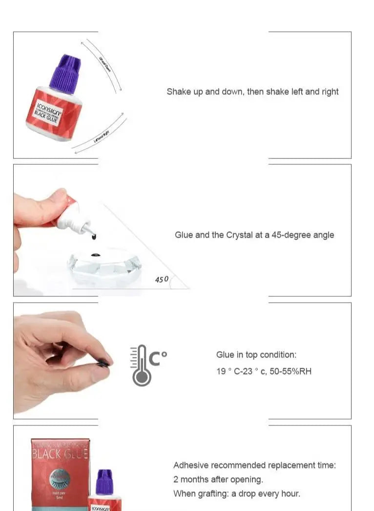 Black lash glue as a duo lash glue alternative for lash extensions