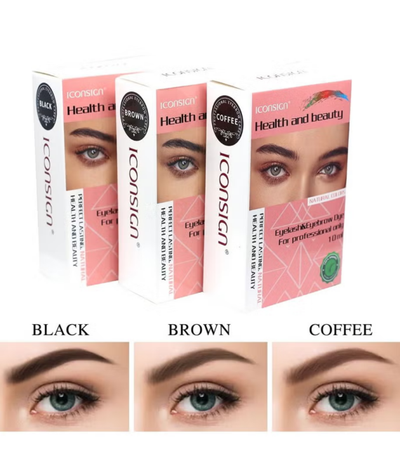 Iconsign Eyelash and Eyebrow Dye Kit – Long Lasting Tint Set with 3 Shade Brow Color